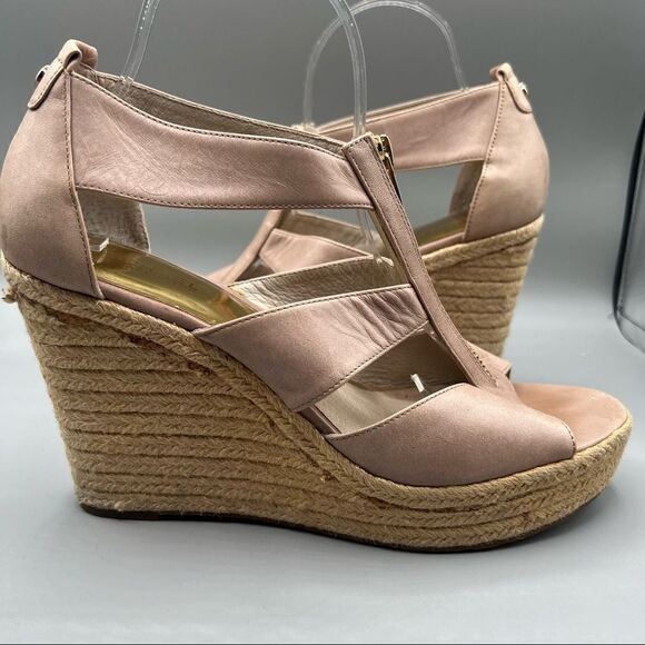 Michael Kors Damita Espadrille Leather Wedge Sandals - Picture 4 of 9